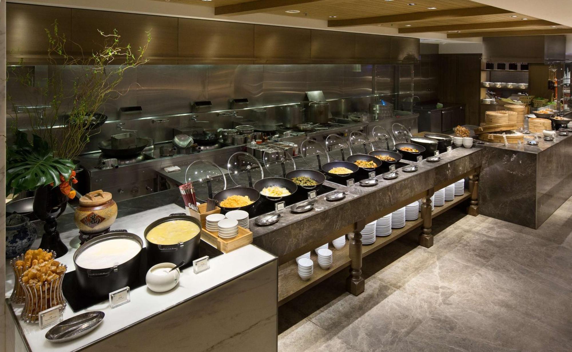 Hotel Grand Hyatt Taipéi Exterior foto A buffet at a hotel